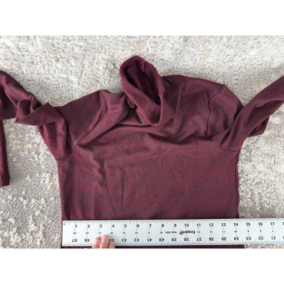 French Connection Size M Mock Neck Mini Shirt Dress Red Long Sleeve Pullover - Picture 5 of 8